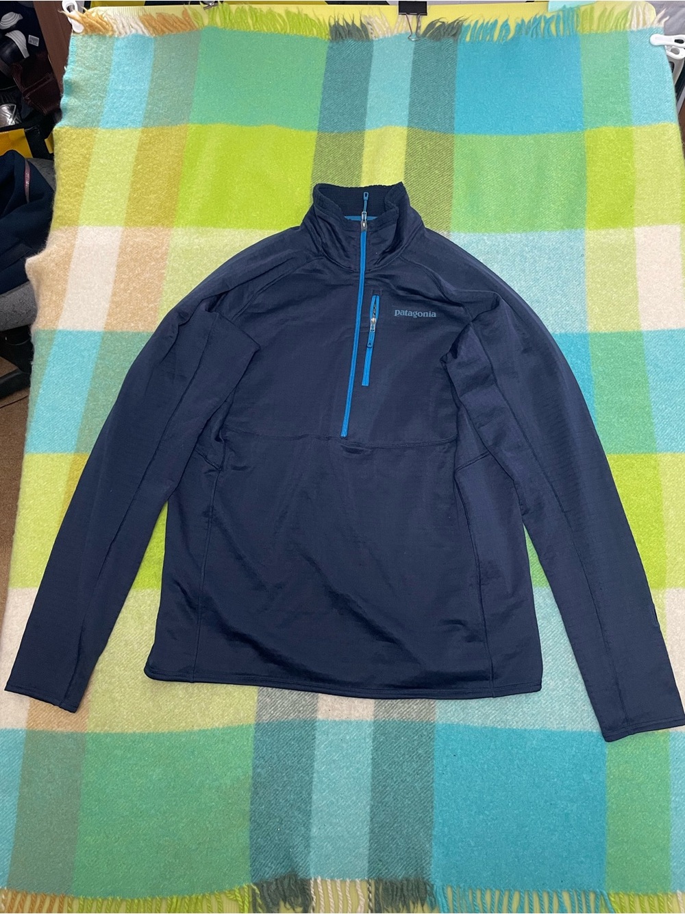Patagonia R1 Techface Regulator Navy Blue Pullover 1/4 Zip Fleece Men’s